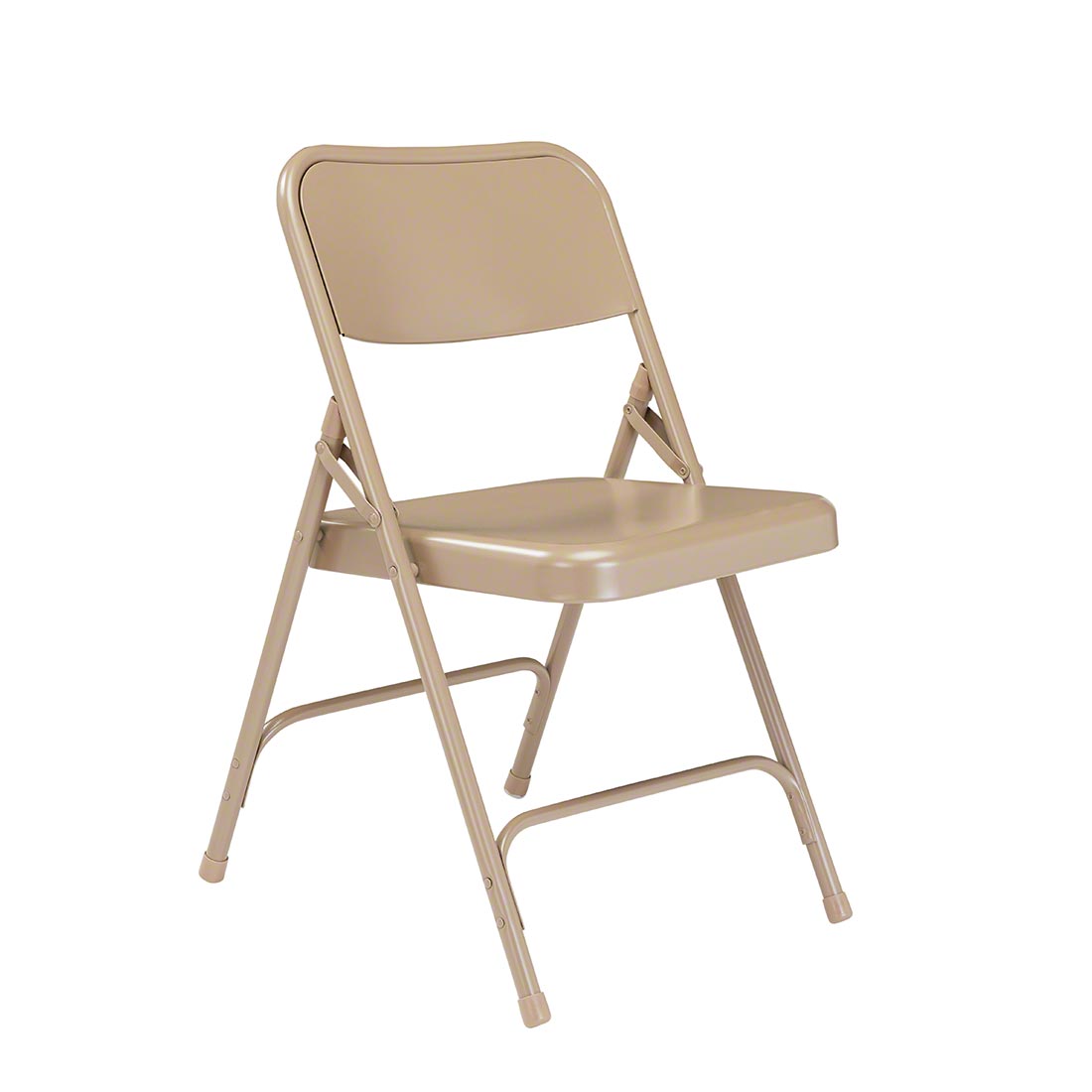 beige steel folding chair