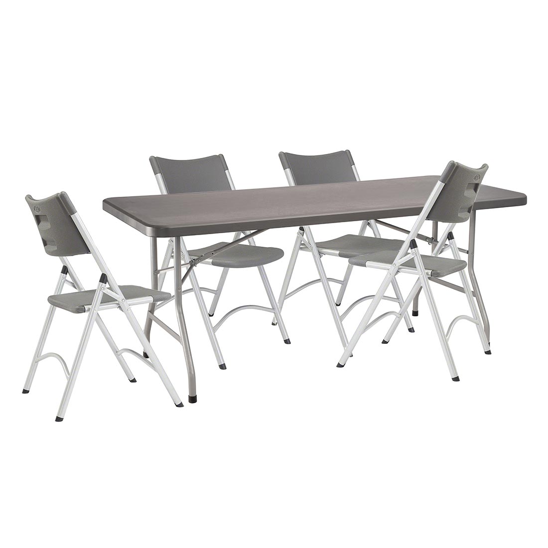NPS® 30x72 Folding Table & Chairs Package, Charcoal