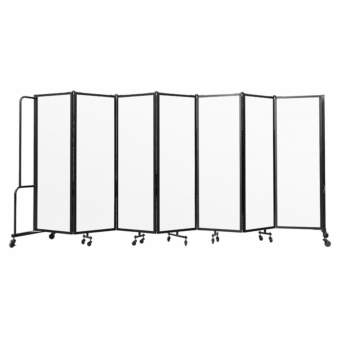 NPS Room Divider, 6' Height, 3 Sections, Clear Acrylic Panels