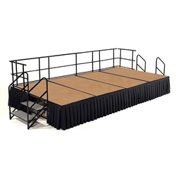 National Public Seating 8x12 Portable Stage Kit - 24" High, Hardboard 8x12 stage, 12x8 stage, 3x8 stage panels, stage kit, hardboard finish, small stage with steps