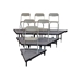 Staging 101 3-Tier Seated Riser System - 39' Long (fits 48 Chairs) - WWSSWW-3SR