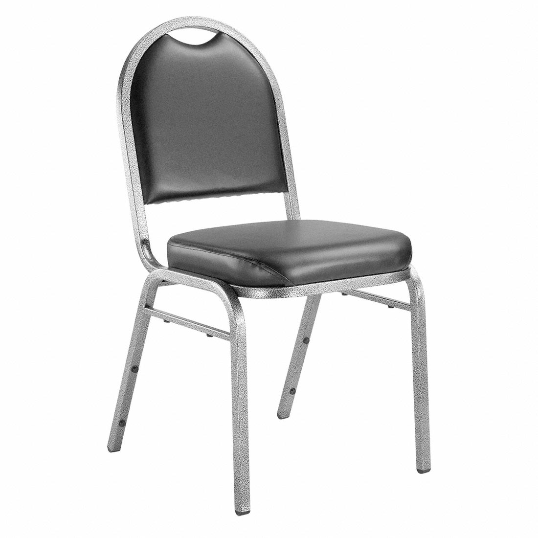 NPS® 9210-SV Premium Vinyl Stack Chair, Black/Silvervein | StageDrop