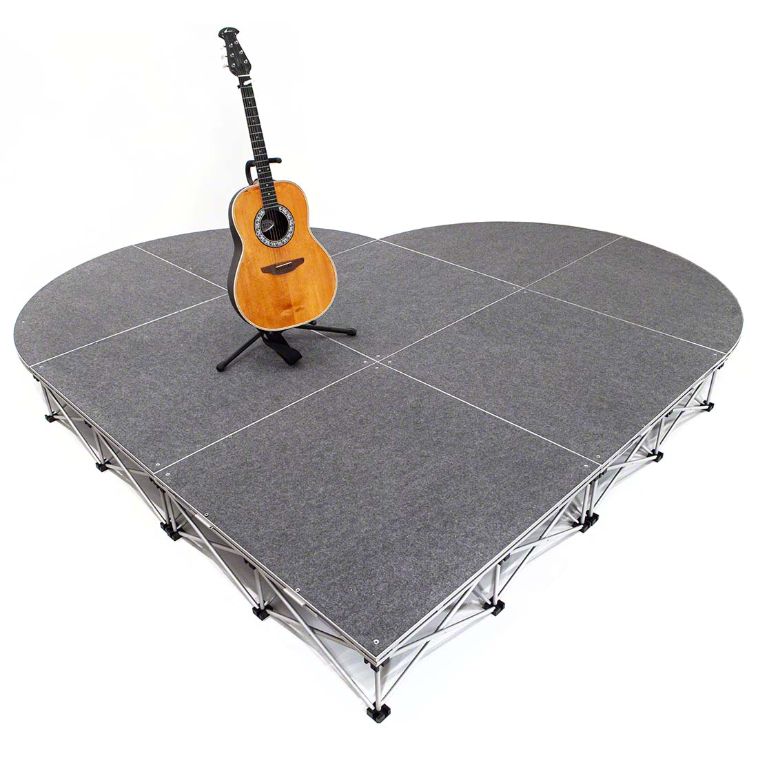 IntelliStage Lightweight 9' Heart-Shaped Portable Stage System, Carpet