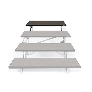 Midwest Folding Add-on 4th Tier for TransFold 3-Tier Reverse Standing Choral Riser, 72" Wide portable staging, midwest folding, choral risers, chorus risers, standing risers, tapered, tapered risers, add on step, reverse