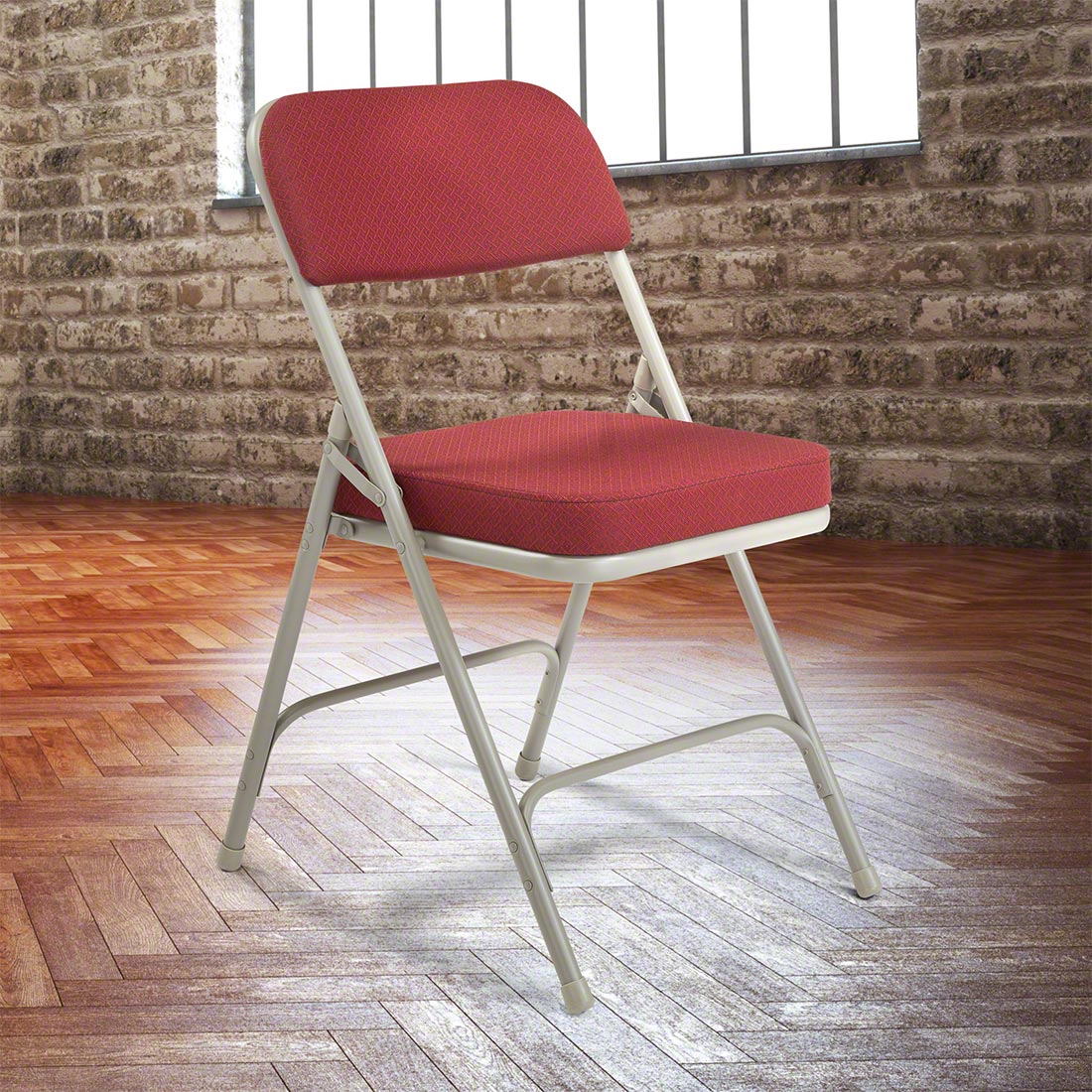 Red padded folding deals chairs