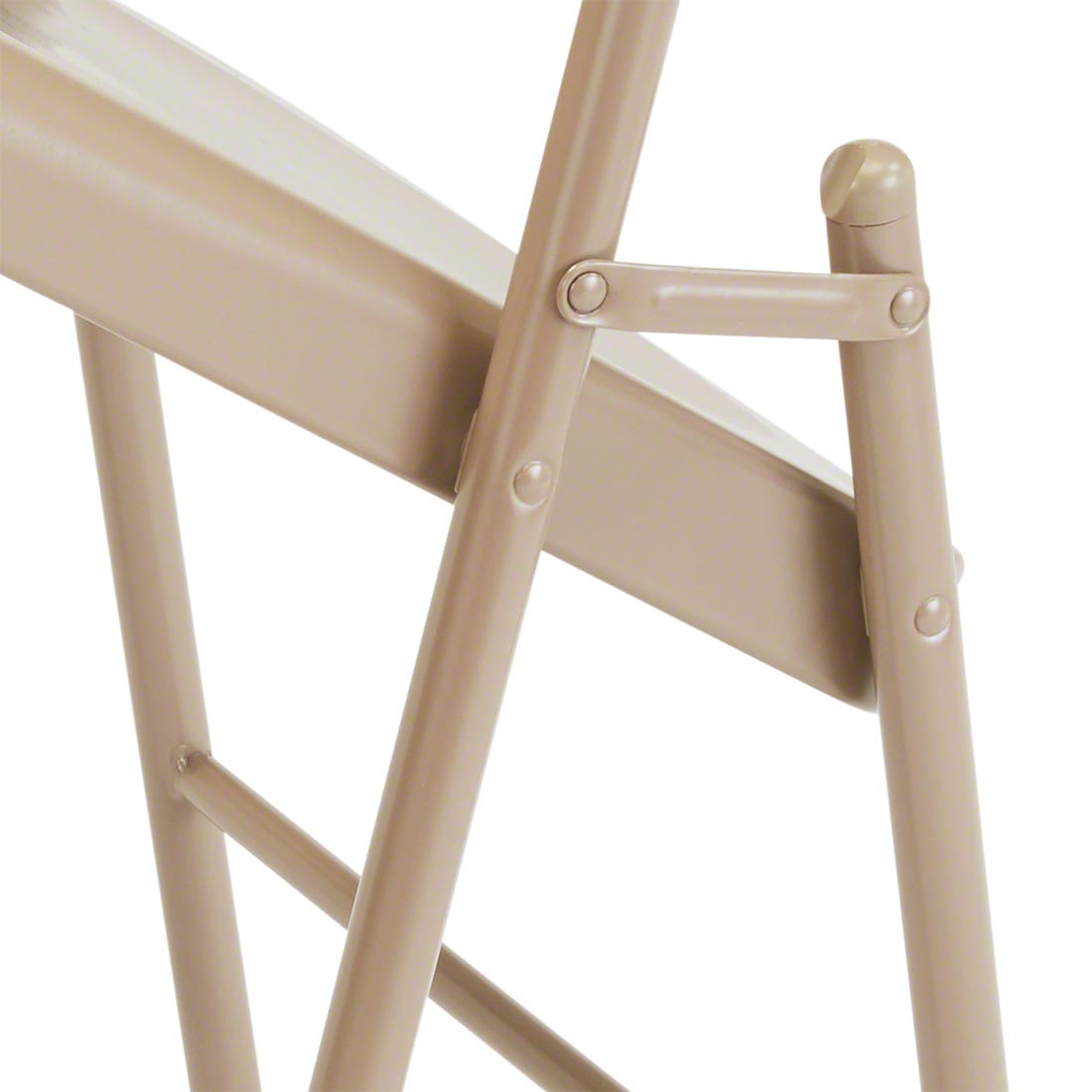 Beige metal discount stackable folding chair