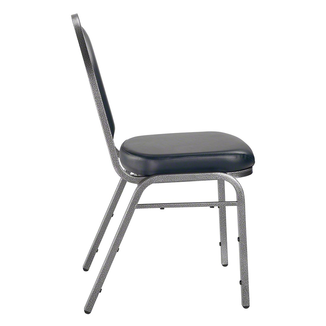 National Public Seating 9204-SV Premium Vinyl Stack Chair, Midnight  Blue/Silvervein