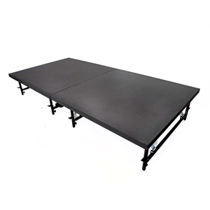 Staging 101 4x8 Mobile Folding Stage, Adjustable Height (8"-24"), Industrial  4x8, 8x4, 32 square feet, 32 feet, 4 x 8, 8 x 4, 4x8, 8x4, height adjustable, portable staging, mobile stage, stage with wheels, folding stage